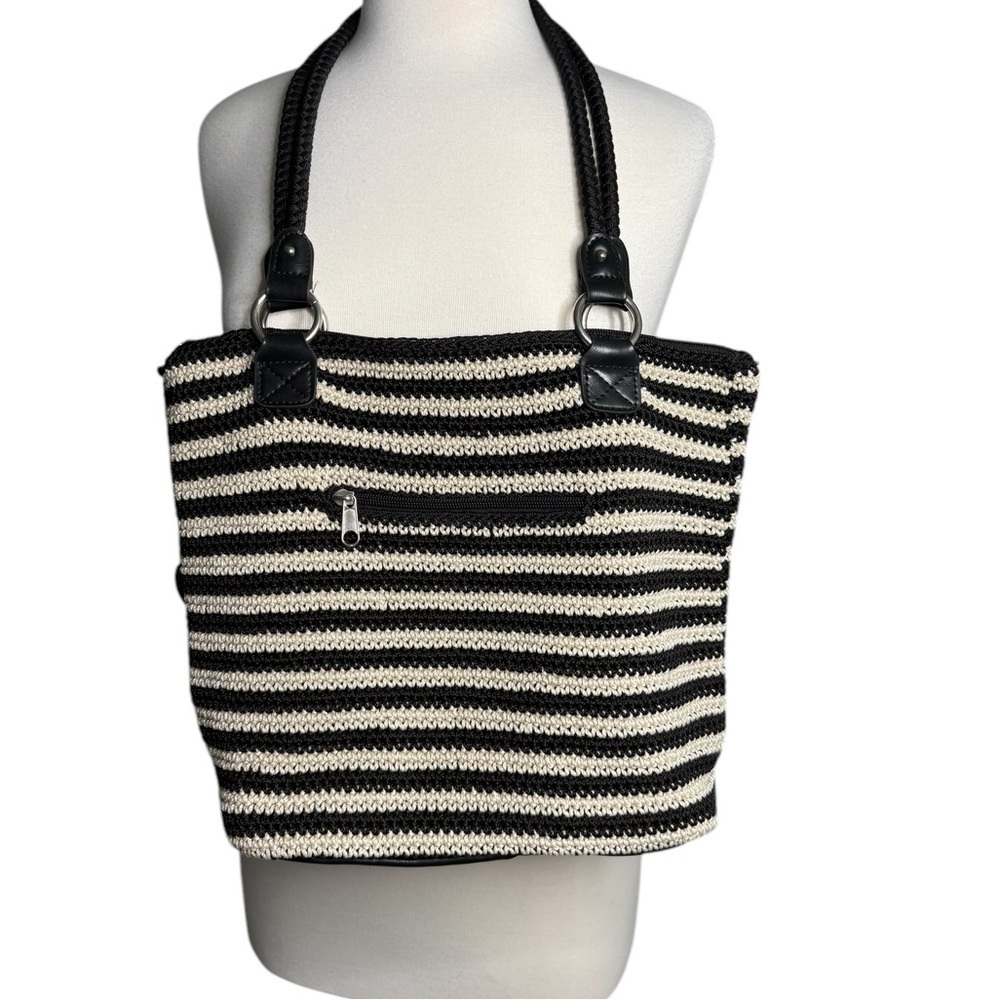 The Sak Black and White Crochet Collection Hobo Handbag - Picture 4 of 12